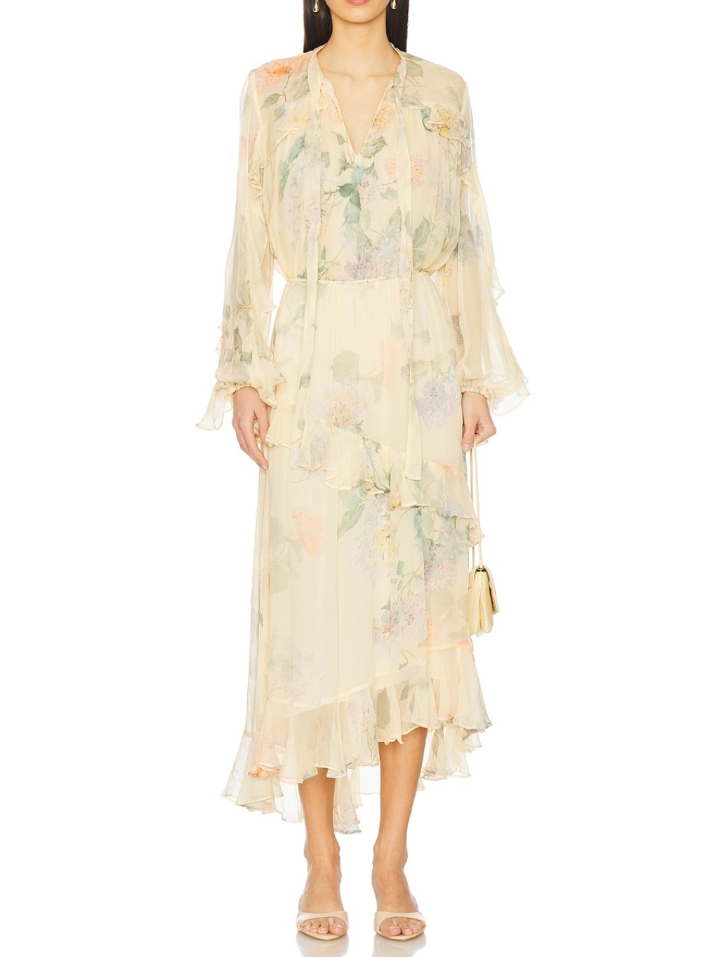 Zimmermann Illuminate Asymmetric Skirt In Lemon Hydrangea